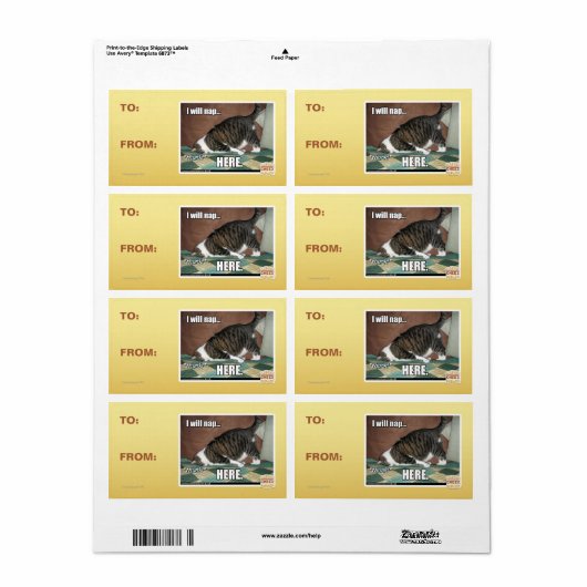 Ik ga hier slapen etiket (Full Sheet)