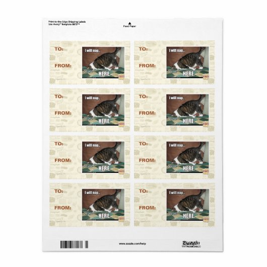 Ik ga hier slapen etiket (Full Sheet)