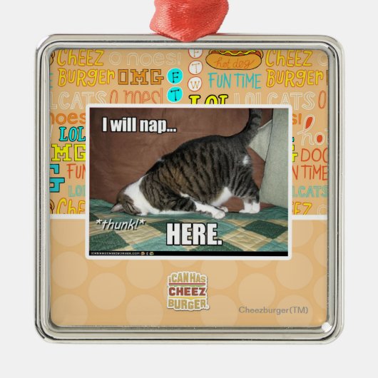 Ik ga hier slapen metalen ornament (Voorkant)