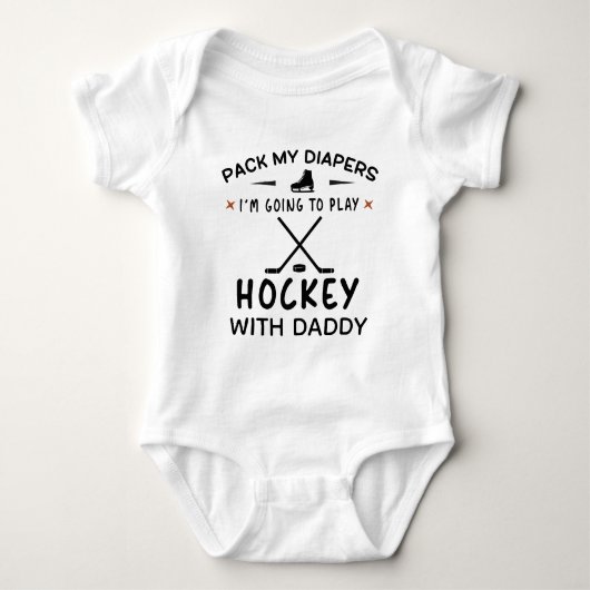 Ik ga Hockey spelen met papa - Hockey Fan Romper (Voorkant)