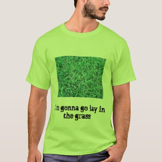 Ik ga in het gras liggen t-shirt (Voorkant)