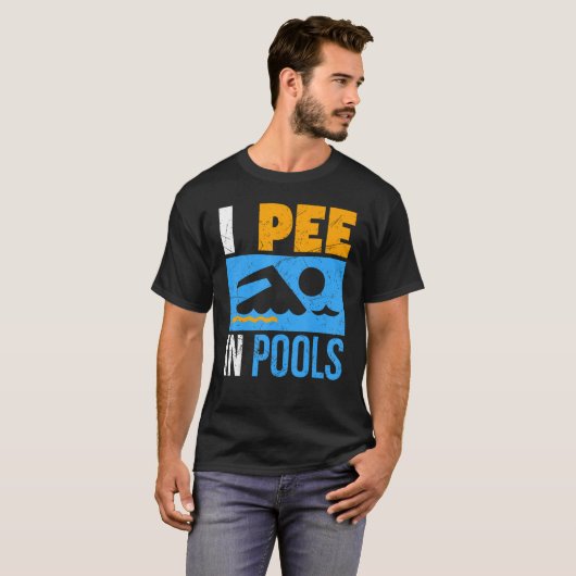 Ik ga in pools zitten waar de grappige zwemmer-lak t-shirt (Voorkant volledig)