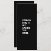 Ik ga je e-mails echt missen feestdagenkaart (Voorkant / Achterkant)