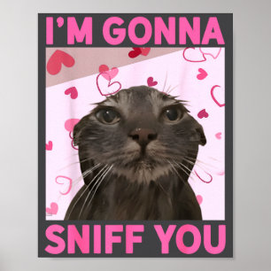 Ik ga je grappig snuiven Brainrot katten meme voor Poster