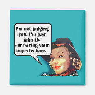 Ik ga je niet beoordelen... Retro Woman Magneet