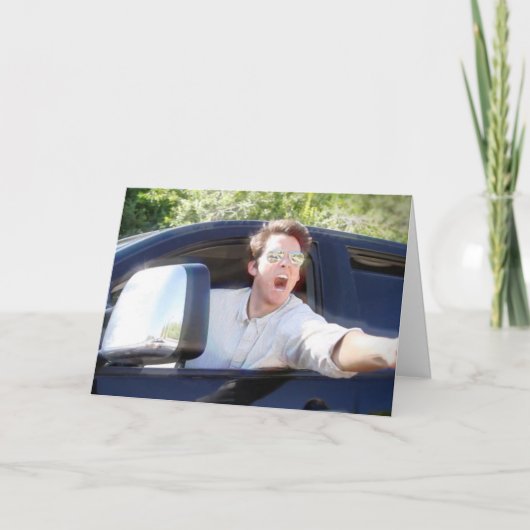 "Ik ga je verjaardagsspullen stelen" Kaart (Voorkant)