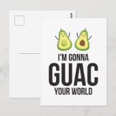 Ik ga je wereld schelen, Guacamole Avocado Briefkaart (Voorkant / Achterkant)