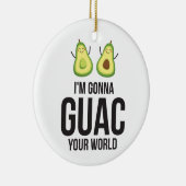Ik ga je wereld schelen, Guacamole Avocado Keramisch Ornament (Rechts)