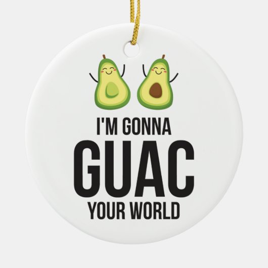 Ik ga je wereld schelen, Guacamole Avocado Keramisch Ornament (Voorkant)