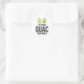 Ik ga je wereld schelen, Guacamole Avocado Ronde Sticker (Tas)
