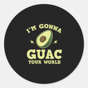 Ik ga je wereld schelen, Guacamole Avocado Ronde Sticker