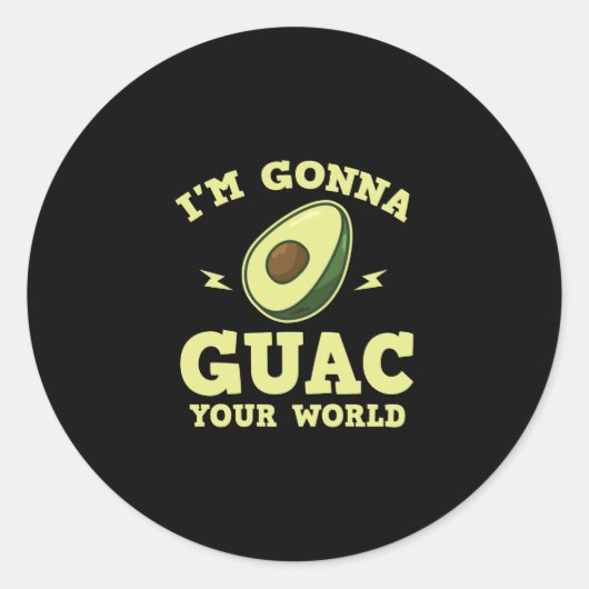Ik ga je wereld schelen, Guacamole Avocado Ronde Sticker (Voorkant)