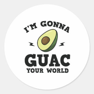 Ik ga je wereld schelen, Guacamole Avocado Ronde Sticker
