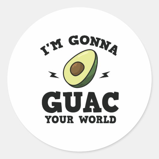 Ik ga je wereld schelen, Guacamole Avocado Ronde Sticker (Voorkant)