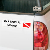 Ik ga liever duiken. bumpersticker (Op Truck)