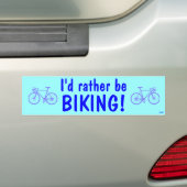 Ik ga liever fietsen! bumpersticker (Op auto)