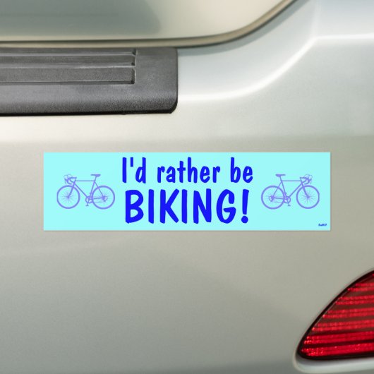 Ik ga liever fietsen! bumpersticker (Op auto)