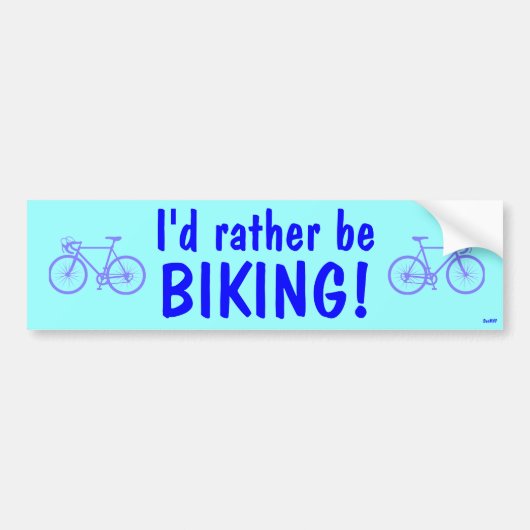 Ik ga liever fietsen! bumpersticker (Voorkant)