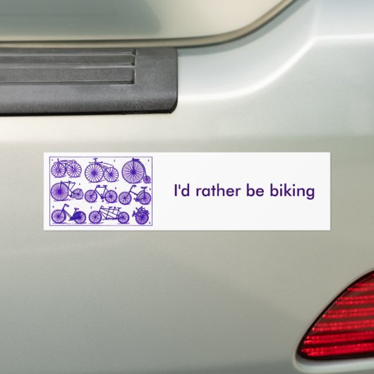Ik ga liever fietsen bumpersticker (Op auto)