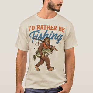 Ik Ga Liever Sasquatch Vissen Grappige Bigfoot Vis T-shirt