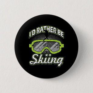 Ik Ga Liever Skiën Grappige Apres Ski Bril Skilope Ronde Button 5,7 Cm