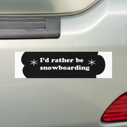 Ik ga liever sneeuwboarden bumpersticker (Op auto)