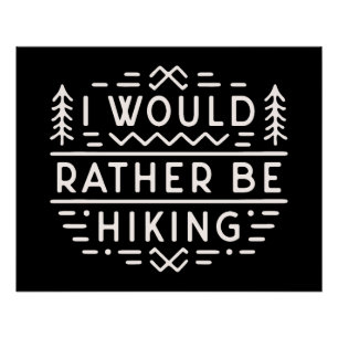 Ik ga liever wandelen grappige introverte wandelaa perfect poster