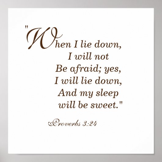 Ik ga liggen en mijn slaap zal lief zijn poster (Voorkant)