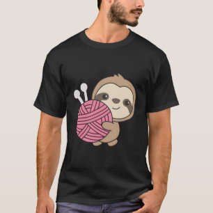 Ik ga luiaard breien met wol t-shirt