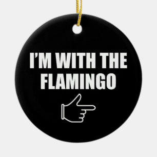 Ik ga met Flamingo Halloween Kostuum Matchende Fla Keramisch Ornament
