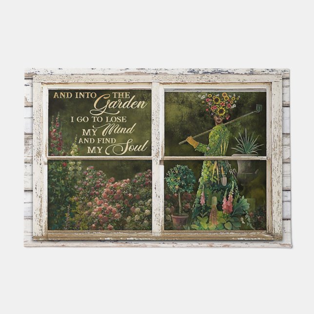 Ik ga mijn geest verliezen en zoek mijn soep, tuin deurmat (Voorkant)