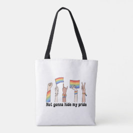Ik ga mijn trots regenboog vlag niet verbergen gro tote bag