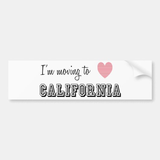 Ik ga naar Californië Bumpersticker (Voorkant)