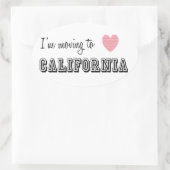 Ik ga naar Californië Ovale Sticker (Tas)
