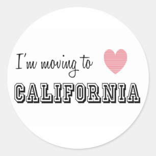 Ik ga naar Californië Ronde Sticker