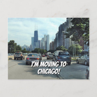 Ik ga naar Chicago Uw woorden en Foto Aankondigingskaart