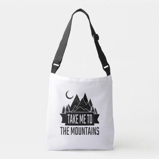 Ik ga naar de bergen crossbody tas (Voorkant)