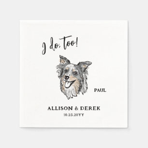 Ik ga naar de Border Collie Dog Wedding Servet