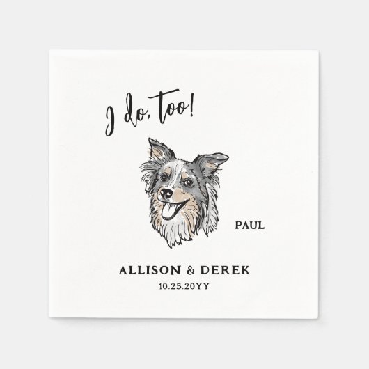 Ik ga naar de Border Collie Dog Wedding Servet (Voorkant)