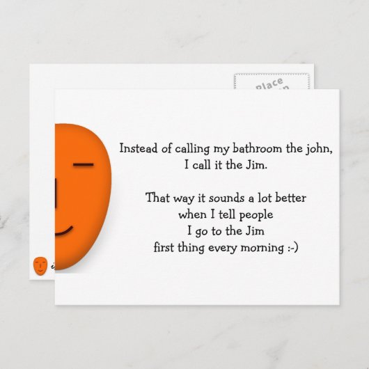 Ik ga naar de Jim - stuur een glimlach - grappig B Briefkaart (Voorkant / Achterkant)