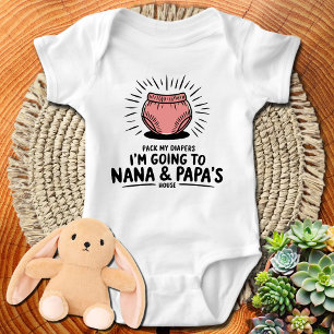 Ik ga naar het huis van Nana en Papa, grappige opa Romper
