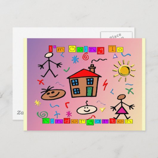 Ik ga naar Kindergarten Briefkaart (Voorkant / Achterkant)