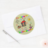 Ik ga naar Kindergarten Ronde Sticker (Envelop)