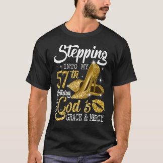Ik ga naar mijn 57e verjaardag met God's Grace en T-shirt