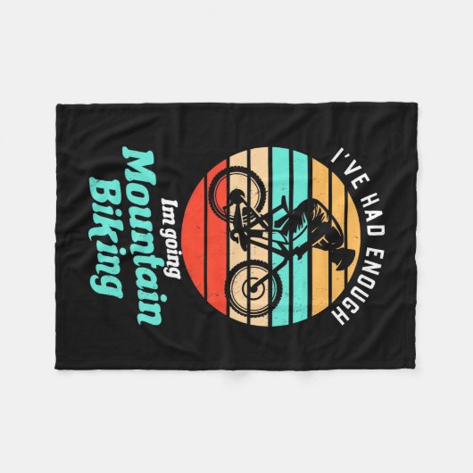 Ik ga naar Mountain Biking Fleece Deken (Voorkant (Horizontaal))