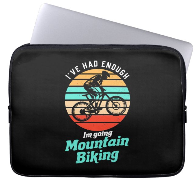 Ik ga naar Mountain Biking Laptop Sleeve (Voorkant)