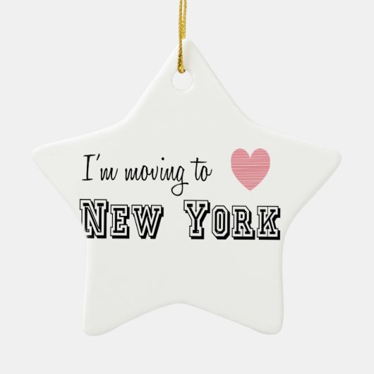 Ik ga naar New York Keramisch Ornament (Voorkant)