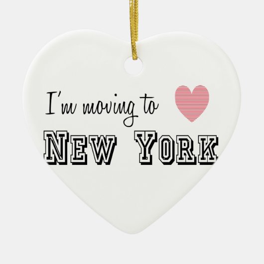 Ik ga naar New York Keramisch Ornament (Voorkant)