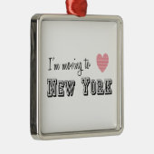 Ik ga naar New York Metalen Ornament (Rechts)