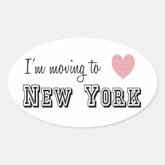 Ik ga naar New York Ovale Sticker (Voorkant)